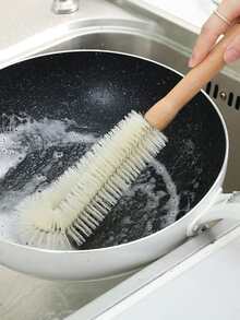 1pc Wooden Long Handle Bottle Cleaning Brush, Kitchen Cleaning Tool - Multicolor - View 3