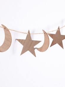 1pc Star & Moon Design Wall Hanging,Home Decor ,Room Decor,Wall Decor - Khaki - View 5