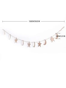 1pc Star & Moon Design Wall Hanging,Home Decor ,Room Decor,Wall Decor - Khaki - View 7