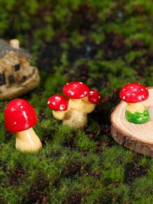 3pcs Mushroom Design Garden Decoration Craft - Multicolor - View 1