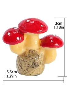 3pcs Mushroom Design Garden Decoration Craft - Multicolor - View 3