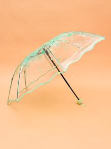 1pc Floral Pattern Umbrella Clear Umbrella - Clear - View 1