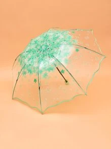 1pc Floral Pattern Umbrella Clear Umbrella - Clear - View 6