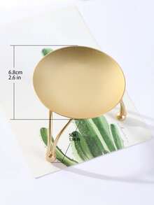 1pc Zinc Alloy Simple Candle Holder - Gold - View 3