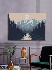 Pintura diamante DIY montaña sin marco - Multicolor - Ver 4