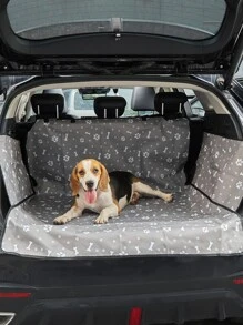 1pc Oxford Cloth Material Rear Seat Pet Car Mat, Pet Outdoor Pet Car Mat, Protect Pets, Suitable For Pet Outdoor Car And Outdoor Use - Grey - View 1