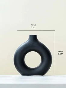 1 件甜甜圈花瓶，陶瓷空心花瓶，装饰圆形花瓶，干花花瓶，干花花瓶，家居装饰，家居装饰，花瓶，中心装饰，桌面装饰 - 黑色 - 查看 2