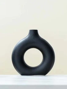 1 件甜甜圈花瓶，陶瓷空心花瓶，装饰圆形花瓶，干花花瓶，干花花瓶，家居装饰，家居装饰，花瓶，中心装饰，桌面装饰 - 黑色 - 查看 3