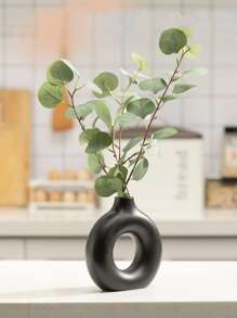 1 件甜甜圈花瓶，陶瓷空心花瓶，装饰圆形花瓶，干花花瓶，干花花瓶，家居装饰，家居装饰，花瓶，中心装饰，桌面装饰 - 黑色 - 查看 4