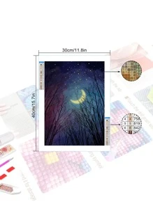 樹紋DIY鑽石畫不附框架 - 彩色 - 查看 3