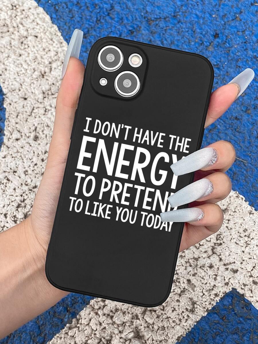 字母图案手机壳，国际版，非国内版 - 黑與白 - 查看 1