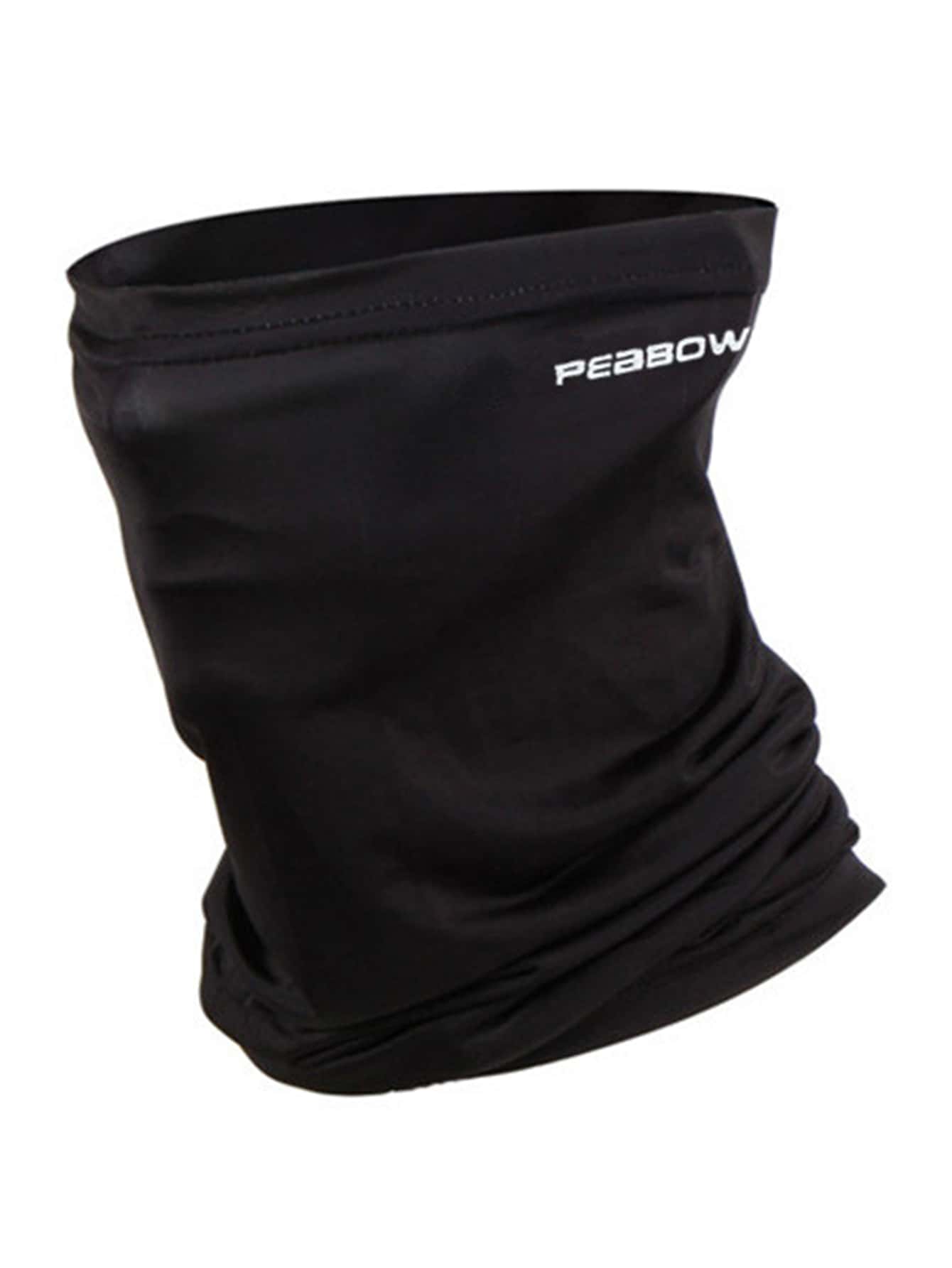 Anyfashion Sun Protective Anti UV 1pc Letter Graphic Sports Neck Gaiter - Black - View 1