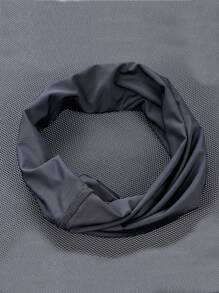 Anyfashion Sun Protective Anti UV 1pc Letter Graphic Sports Neck Gaiter - Black - View 4