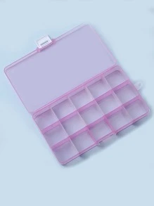 15格美甲装饰收纳盒，1个便携式化妆品收纳盒，防尘旅行化妆品收纳盒，适用于美甲设计工具、珠子、珠宝、工具、药丸和鱼饵 - 紫色，珠宝盒，收纳袋，化妆刷架，化妆刷收纳盒，香水收纳盒，化妆包，女士礼物，圣诞礼物，女士礼物创意 - 紫色 - 查看 1