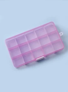 15格美甲装饰收纳盒，1个便携式化妆品收纳盒，防尘旅行化妆品收纳盒，适用于美甲设计工具、珠子、珠宝、工具、药丸和鱼饵 - 紫色，珠宝盒，收纳袋，化妆刷架，化妆刷收纳盒，香水收纳盒，化妆包，女士礼物，圣诞礼物，女士礼物创意 - 紫色 - 查看 3