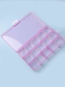 15格美甲装饰收纳盒，1个便携式化妆品收纳盒，防尘旅行化妆品收纳盒，适用于美甲设计工具、珠子、珠宝、工具、药丸和鱼饵 - 紫色，珠宝盒，收纳袋，化妆刷架，化妆刷收纳盒，香水收纳盒，化妆包，女士礼物，圣诞礼物，女士礼物创意 - 紫色 - 查看 4