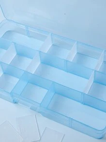 Hộp lưu trữ đồ trang trí móng tay 15 ô, 1 hộp đựng đồ trang điểm di động, hộp đựng mỹ phẩm du lịch chống bụi cho các công cụ thiết kế nghệ thuật làm móng, hạt, trang sức, dụng cụ, thuốc và mồi câu cá-Light - Màu xanh lam - Xem 4