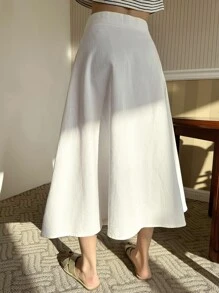 DAZY 高腰褶裥细节半身裙