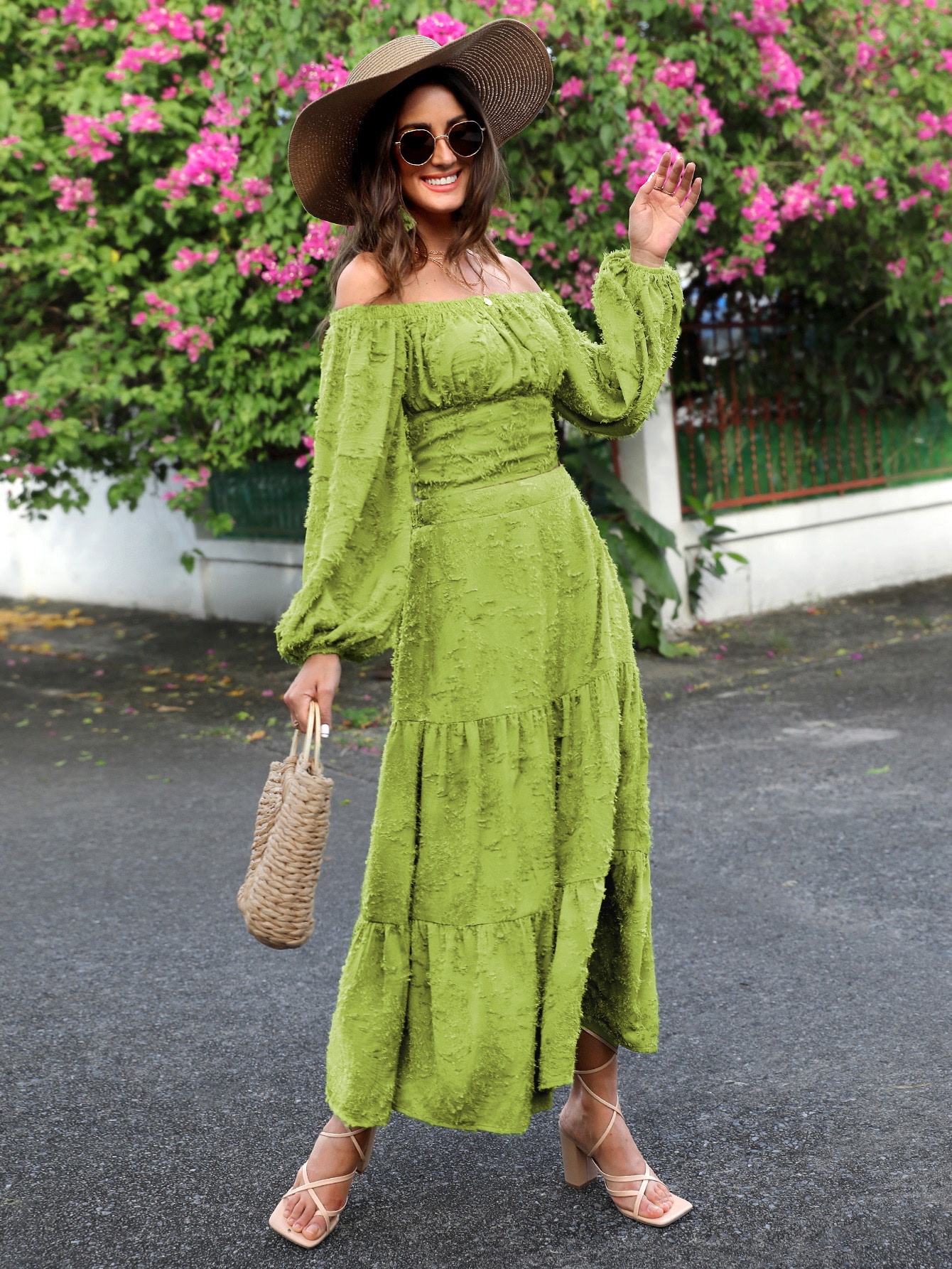 SHEIN VCAY Off Shoulder Lantern Sleeve Blouse SHEIN USA