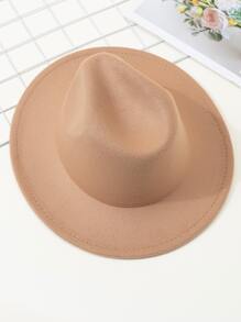 素色軟呢帽 - 米色 - 查看 3