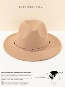 素色軟呢帽 - 米色 - 查看 4