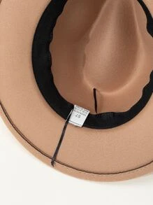 素色軟呢帽 - 米色 - 查看 5