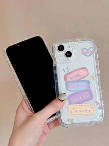 Letter Graphic Clear Phone Case - Multicolor - View 3