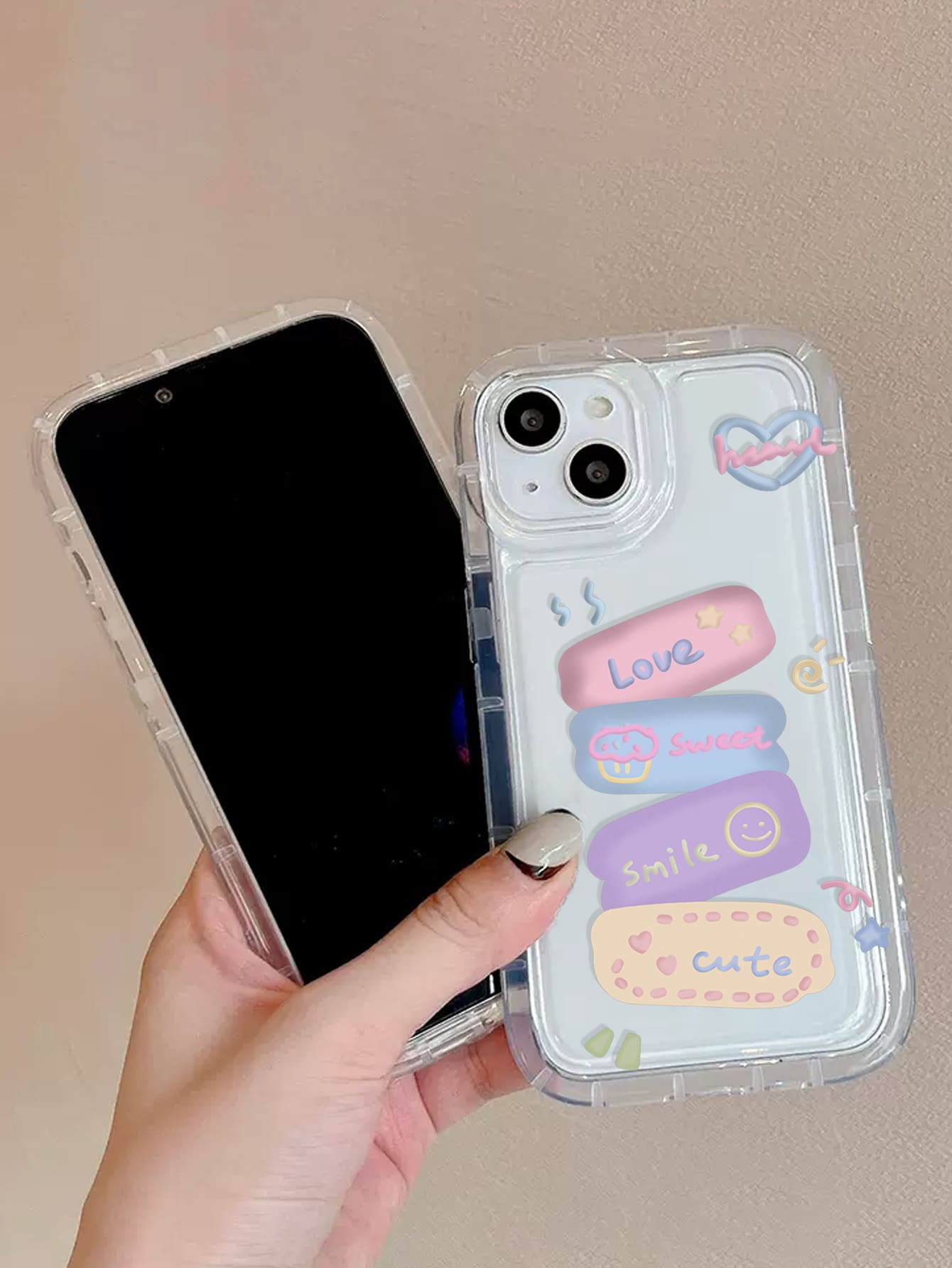Heart & Letter Graphic Phone Case