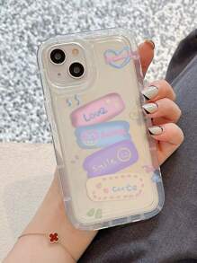 Heart & Letter Graphic Phone Case - Multicolor - View 3