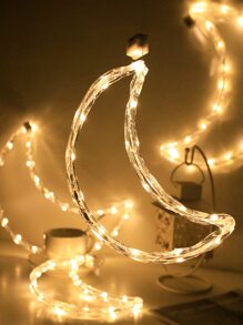 1 Pieza 20/30cm Diámetro De Luz Decorativa En Forma De Luna Con 20/30 Led - Amarillo - Ver 4