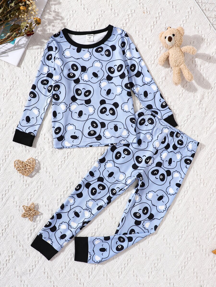 Đồ mặc nhà Trai Tương phản ràng buộc Hoạt hình Tất cả trên in Dễ thương - Màu xanh lam - Xem 1