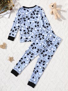 Đồ mặc nhà Trai Tương phản ràng buộc Hoạt hình Tất cả trên in Dễ thương - Màu xanh lam - Xem 2