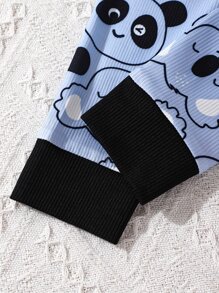 Đồ mặc nhà Trai Tương phản ràng buộc Hoạt hình Tất cả trên in Dễ thương - Màu xanh lam - Xem 4