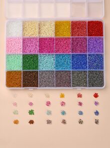 1box 19200pcs 24 Colors Glass Seed Beads Transparent Round Mixed Color
Bead DIY Jewelry Accessory - Multicolor - View 1