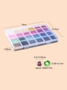 1box 19200pcs 24 Colors Glass Seed Beads Transparent Round Mixed Color
Bead DIY Jewelry Accessory - Multicolor - View 3