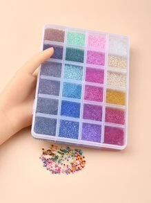 1box 19200pcs 24 Colors Glass Seed Beads Transparent Round Mixed Color
Bead DIY Jewelry Accessory - Multicolor - View 6