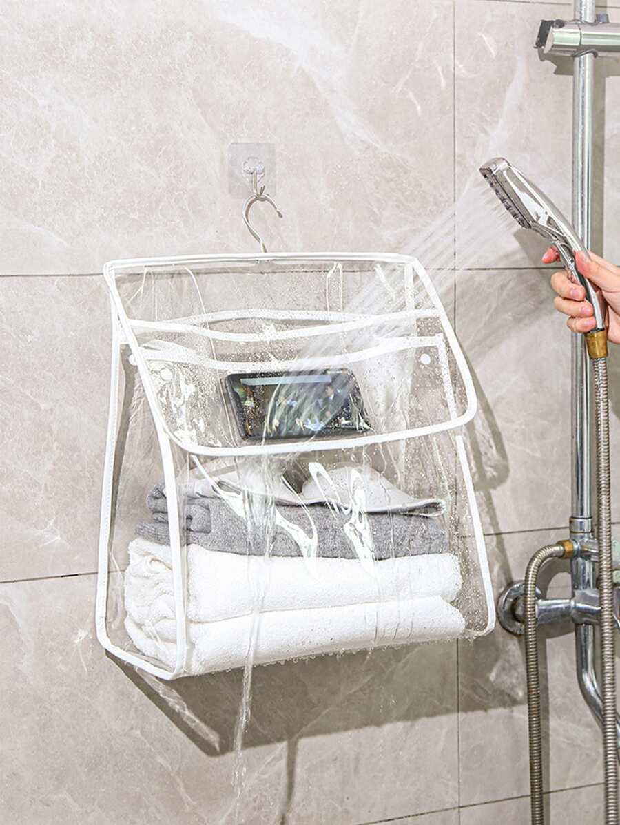 1pc Clear Bathroom Storage Rack - Clear - View 1