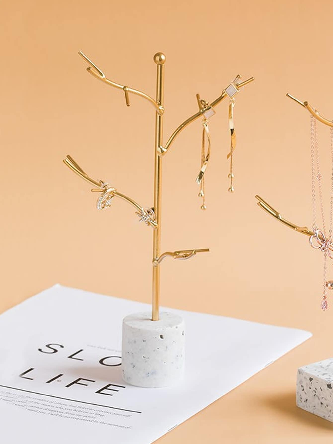 Giá lưu trữ đồ trang sức nhánh cây 1 cái - Vàng - Xem 1