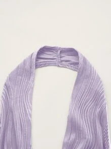SHEIN ICON 素色露背繞頸短上衣 - 紫丁香色 - 查看 4
