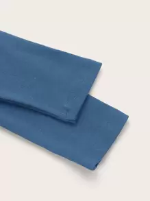 SHEIN ICON áo nữ kích thước lớn Bất đối xứng Lộ Lưng Hội Chữ thập Dây kéo Buộc lại màu trơn Gợi cảm - Màu xanh bụi bặm - Xem 4