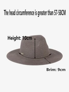 Letter Decor Straw Hat - Coffee Brown - View 4