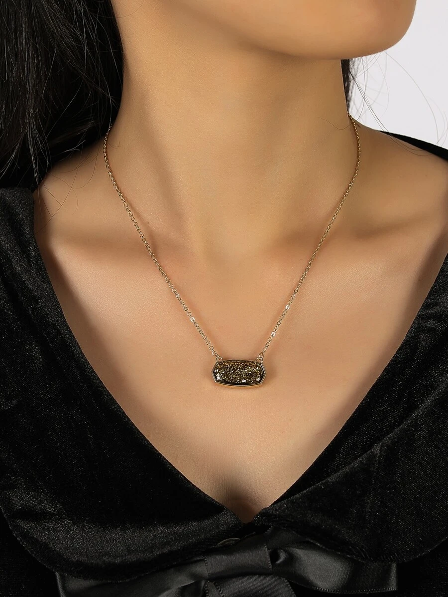 Collar colgante geométrico - Multicolor - Ver 1