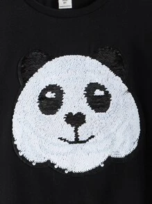 SHEIN Toddler Boys Change Animal Pattern Sequin Tee - Black - View 3