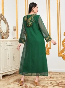 Al Najma 印花流蘇細節連帽洋裝 - 彩色 - 查看 2