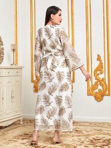 Al Najma Tropical Print Belted Dress - Multicolor - View 2
