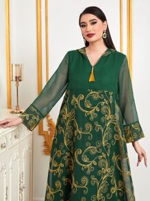 Al Najma 印花流蘇細節連帽洋裝 - 彩色 - 查看 5