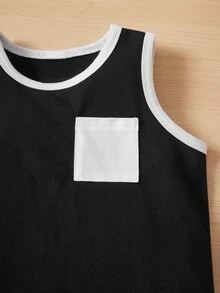 SHEIN Chàng trai trẻ 3pcs Tương phản ràng buộc Áo ba lỗ - Nhiều màu - Xem 3