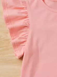 SHEIN 3 Stücke gestreiftes T-Shirt mit Rüschenbesatz für junge Mädchen