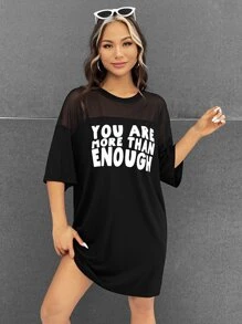 Morgan Reveal Váy thun hở vai họa tiết khẩu hiệu đường phố cổ điển của nghệ sĩ, mùa thu, cho mùa thu, ngày lễ, kỳ nghỉ, lễ hội - màu đen - Xem 4