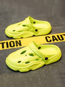 Men Hollow Out Vented Clogs - Green - View 2
